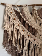 Macramé Wall Hanging with Wooden Beads🤎
